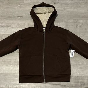 Old Navy Youth Medium (8) Hooded Chocolate Brown Sherpa Full Zip